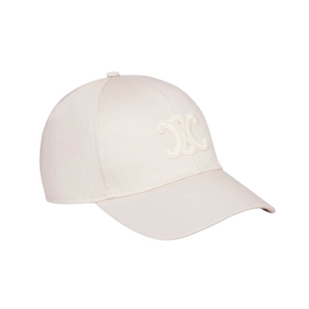 Celine Triomphe Baseball Cap Hat White M- Free Gift With Purchase - Picture 2 of 7